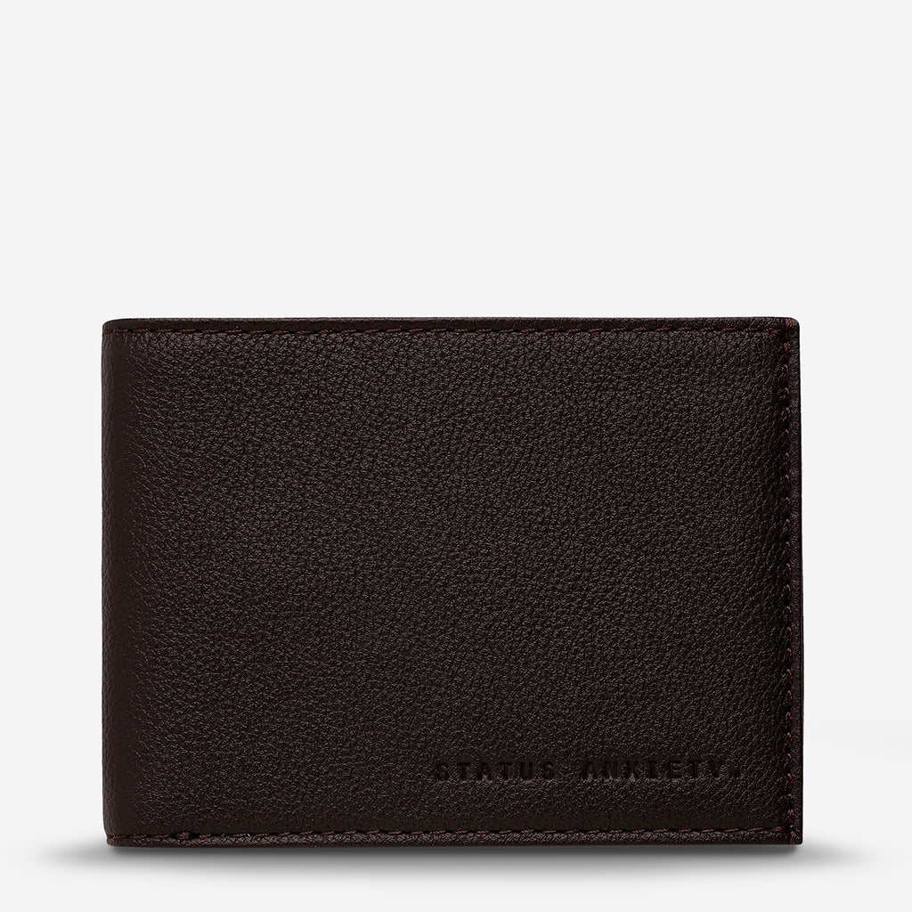 Noah Men's Chocolate Leather Tri-Fold Wallet | Status Anxiety®