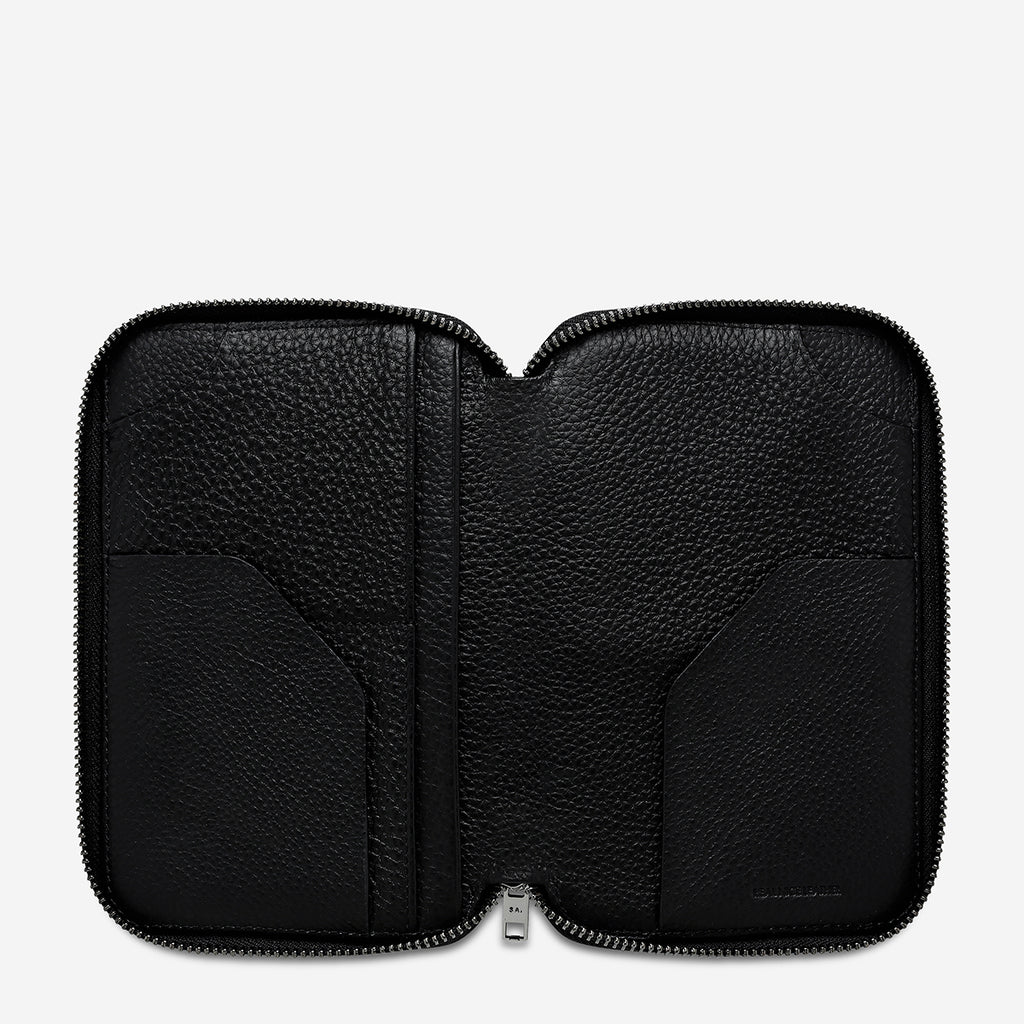 Nowhere To Be Found Black Leather Travel Wallet Status Anxiety®