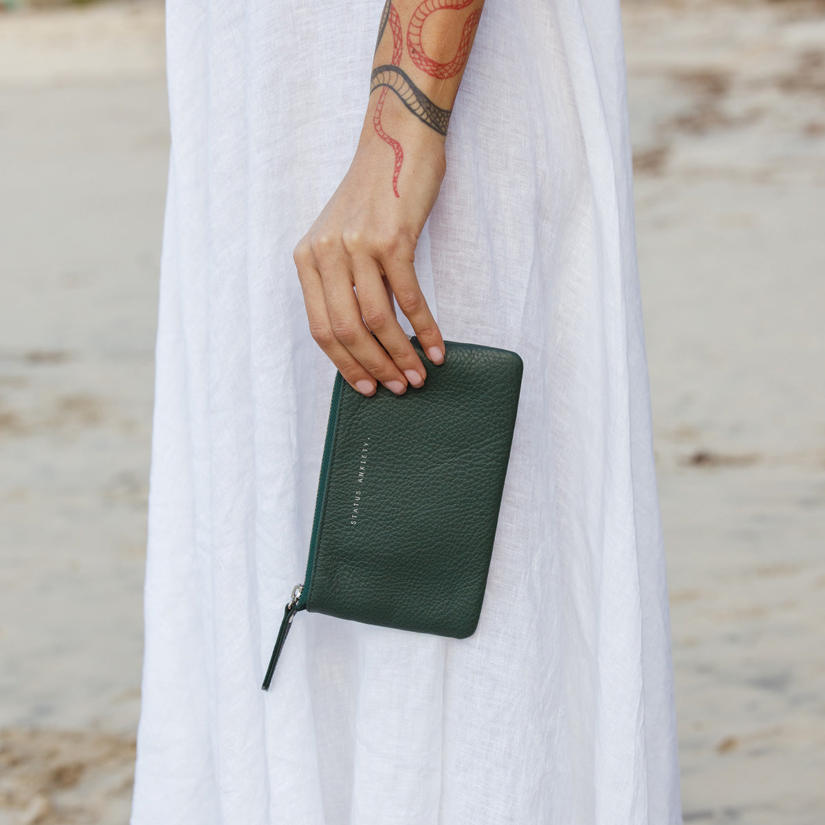 Status Anxiety Smoke and Mirrors Women's Leather Pouch Wallet Teal
