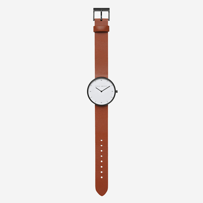 Status Anxiety Repeat After Me Leather Watch Tan